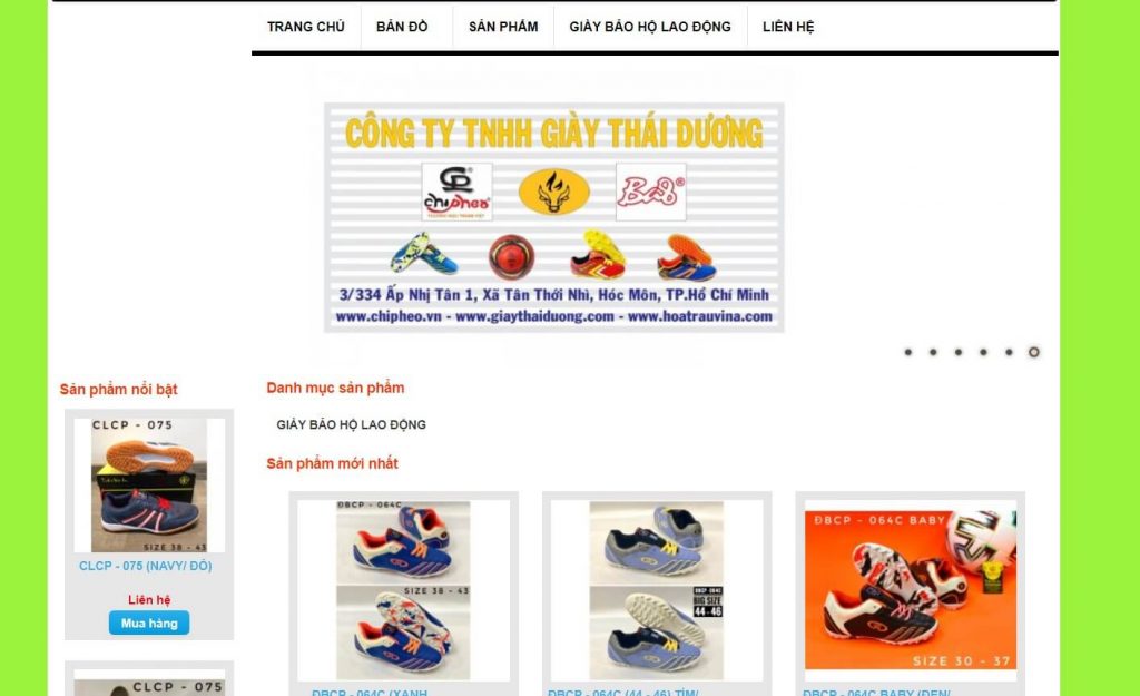 Hình ảnh của website giaythaiduong.com kho lấy sỉ giày thể thao