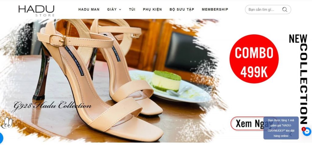 Hình ảnh của webiste hadustore.com | Kho lấy sỉ giày nữ đẹp