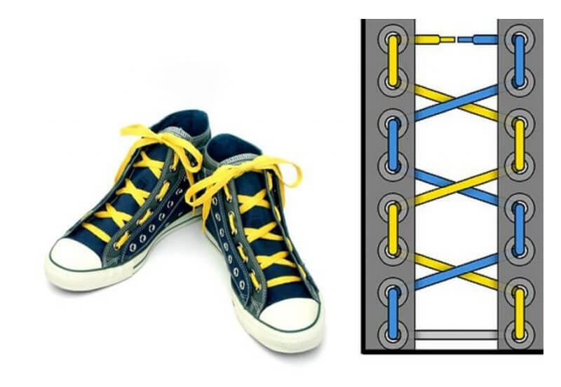 Cách buộc dây giày converse cổ cao