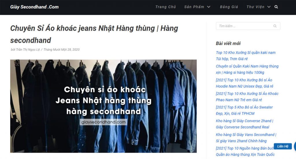giaysecondhand.com chuyen cung cap si ao khoac jeans hang thung co chat luong cao, nhap khau tu nuoc ngoai